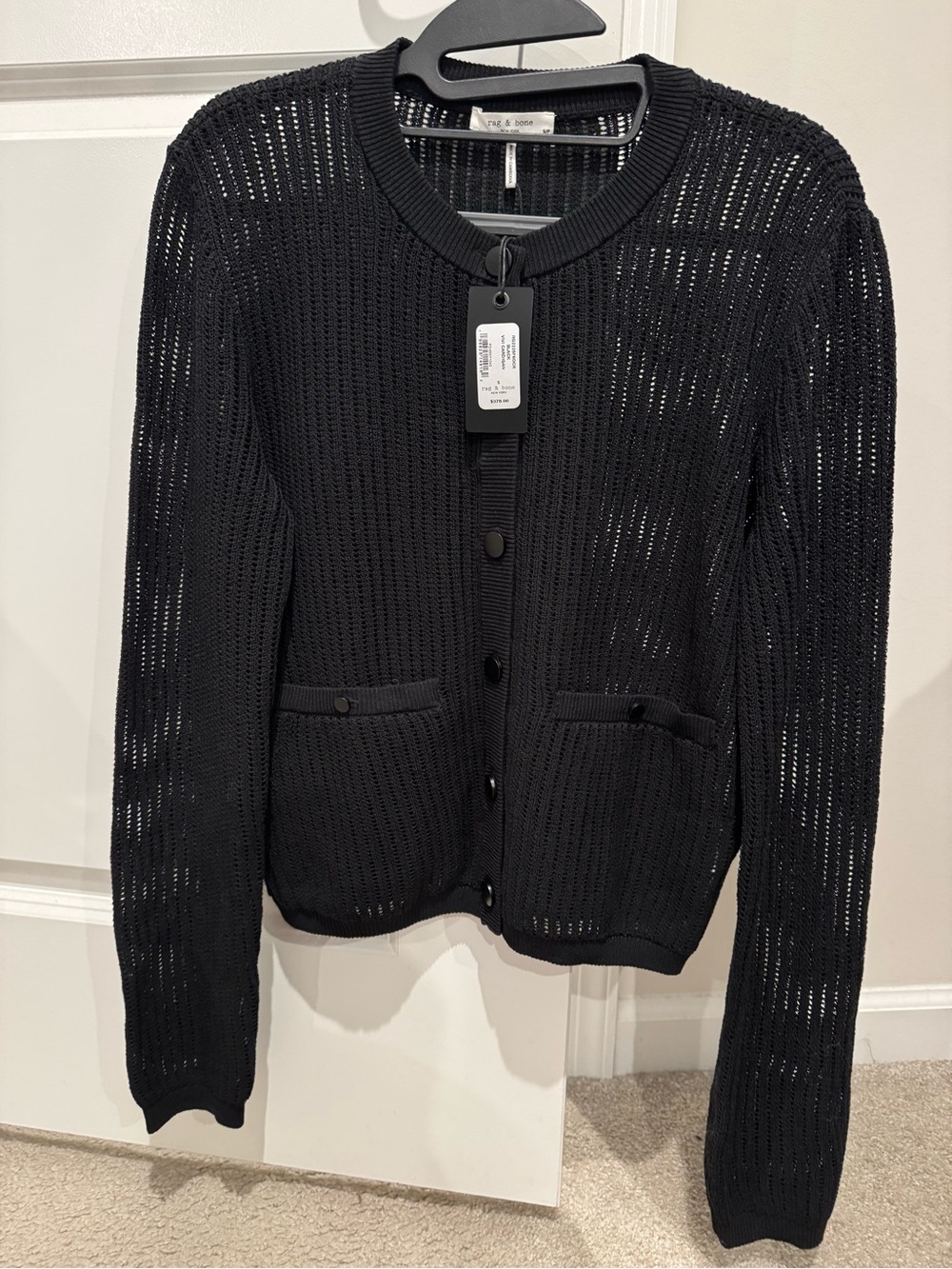 rag & bone Black Button Front Cardigan
